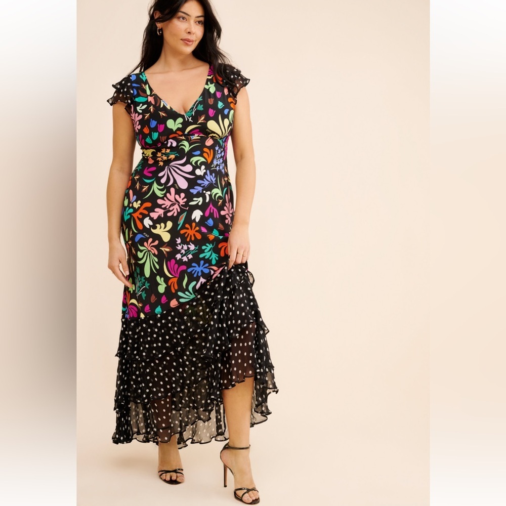 RIXO Silk Ossy Maxi Dress